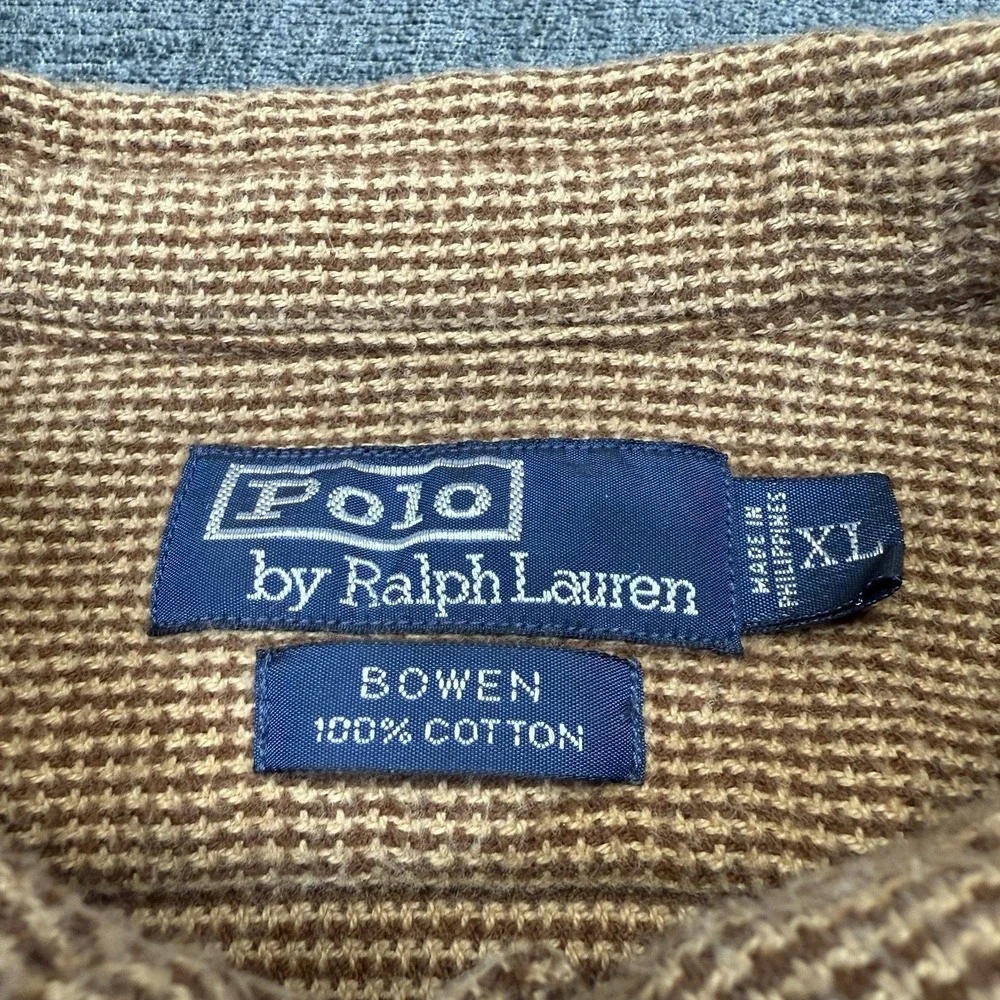VTG Polo‎ Ralph Lauren Shirt Mens XL Bowen Elbow Patch Button Down Flap Pocket